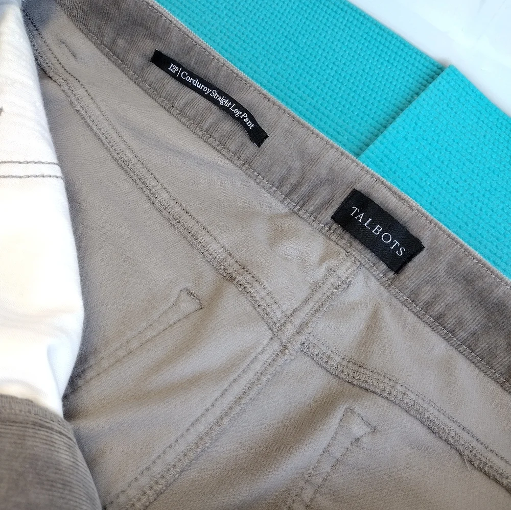 Talbots Womens Corduroy Straight Stretch Jeans High Rise 12P